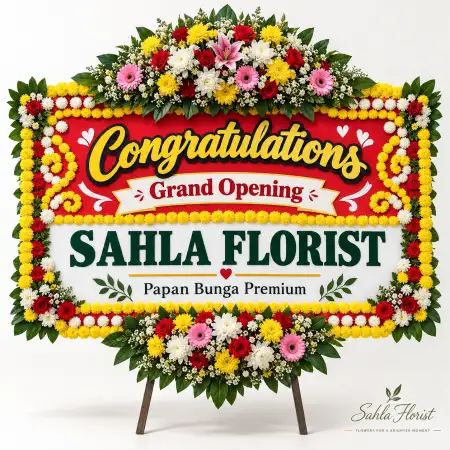Papan Bunga Ucapan Selamat Cikole